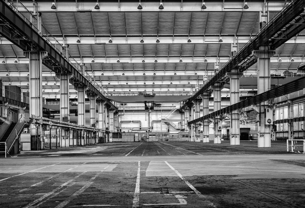 An empty warehouse.