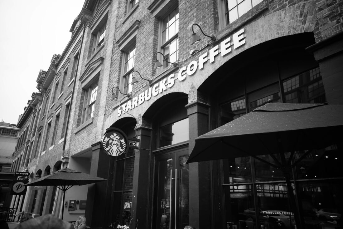 An exterior of a Starbucks cafe