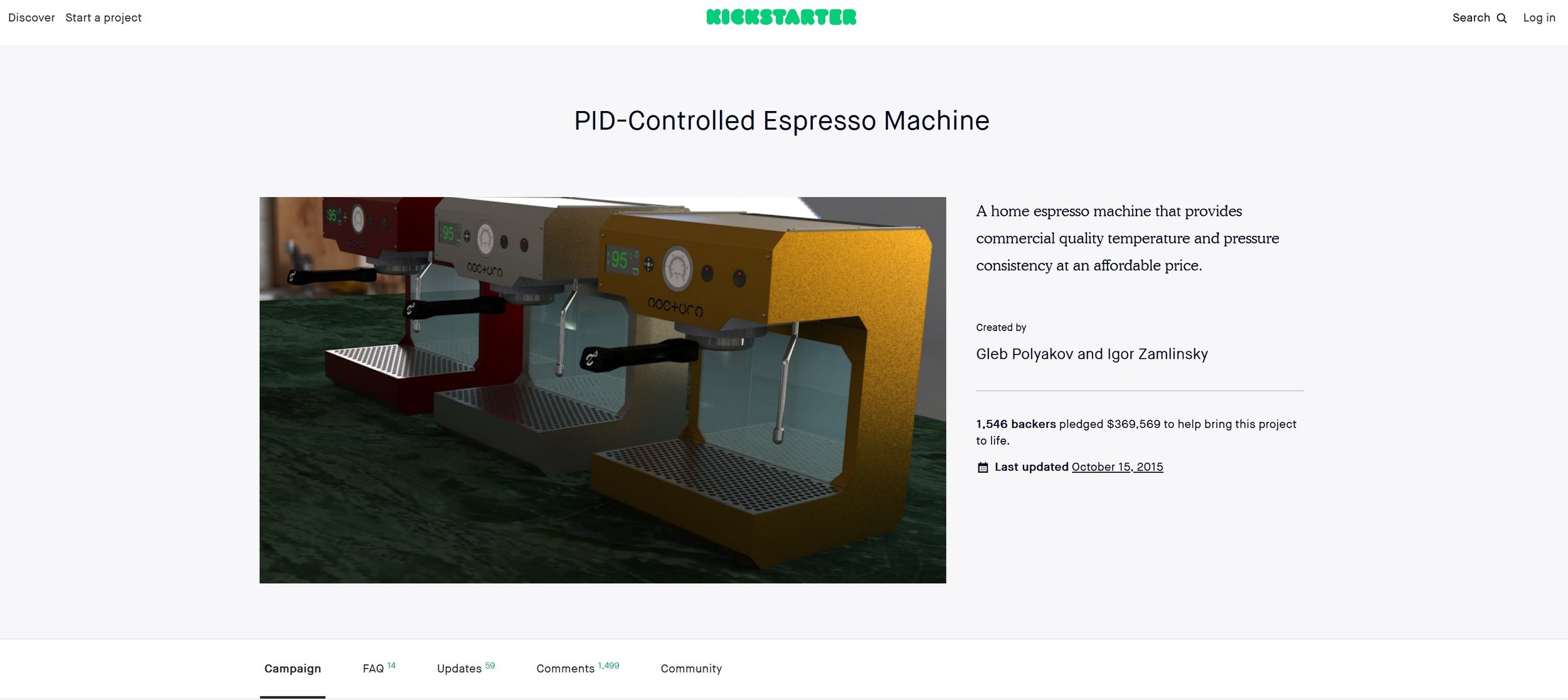 A screenshot of ZPM's Kickstarter page